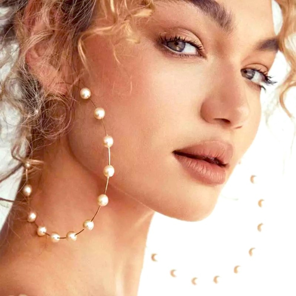 Pearl hoop earrings